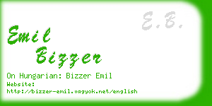 emil bizzer business card